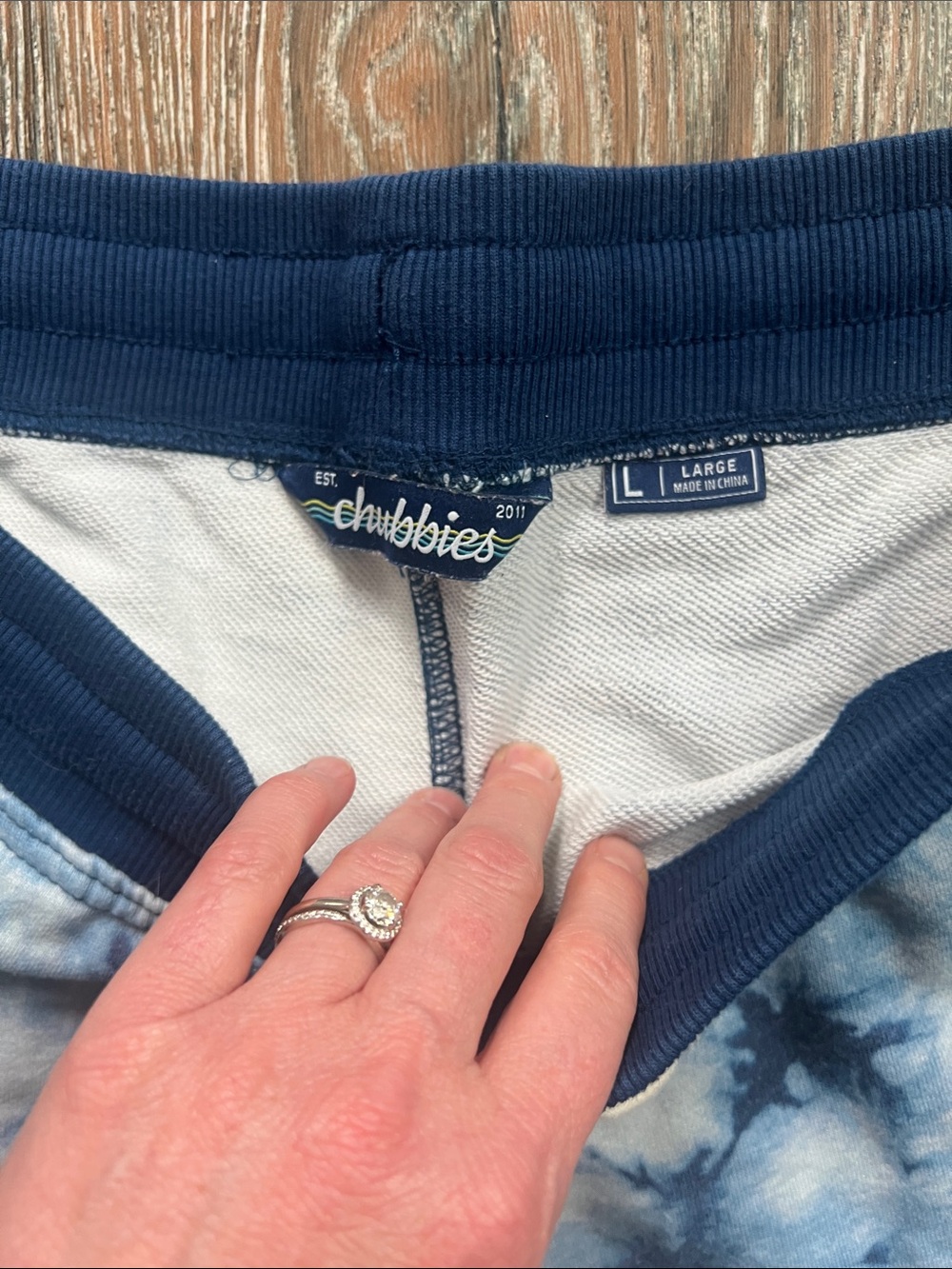 chubbies Blue Tie-Dye Athletic Knit Shorts with drawstring - Picture 2 of 5